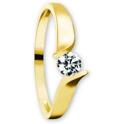 ONE ELEMENT Goldring Zirkonia Ring aus 333 Gelbgold, Damen Gold Schmuck goldfarben 59