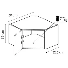 Feldmann-Wohnen Eckhängeschrank Kvantum 60 x 60 x 36 cm Beige