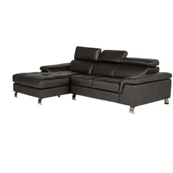 Ecksofa Leder - Ecke Links - Braun - MISHIMA