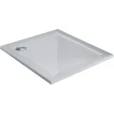 Idralite Duschtasse aus Acryl umrandet weiß mod. Flower 90x90x4 mit Erhöhte Kante viereckig Glänzed