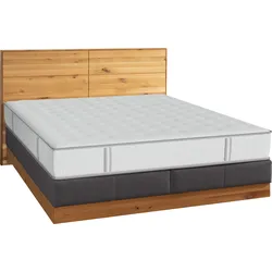 Boxspringbett ALINA "Clivia", braun (graubraun gba 34), B:190cm L:208cm, Struktur GBA (100% Polyester), Komplettbetten, Boxspringbett, in verschiedenen Größen erhältlich