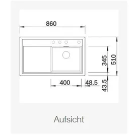 Blanco Zenar 45 S Silgranit PuraDur felsgrau Becken links