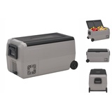 vidaXL Kühlbox Kompressor Kühlbox mit Rollen und Griff Schwarz Grau 60 L Camping Van schwarz