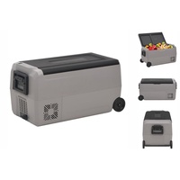vidaXL Kühlbox Kompressor Kühlbox mit Rollen und Griff Schwarz Grau 60 L Camping Van schwarz