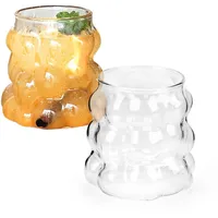 SHMSHNG Gläser & Trinkgeschirr, 350ml Wassergläser 2er Set, Bubble Glas für Eiskaffee Latte Macchiato, Matcha Glas Mojito Gläser, Fancy Trinkgläser, Spülmaschinenfest