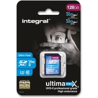 Integral 128GB UHS-II SD-Karte v90 Bis zu 300MB/s Lese- und 280MB/s Schreibgeschwindigkeit SDXC Professional High Speed Speicherkarte