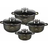 ZILNER 8-teiliges Topfset marmoriert-keramisch beschichtet Töpfe beschichtet, Kochtopf Set| Kochgeschirr Set, Topfset induktionsgeeignet ZL 7209