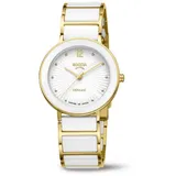 Boccia Damen Armbanduhr 3331-05 Ceramic weiß Titan gelbgold IP