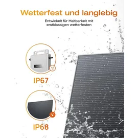 Solarway Balkonkraftwerk Monokristallin 800 W inkl. EcoFlow Stream 800 W Wechselrichter