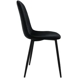 ML-Design Esszimmerstühle 4er Set Schwarz Küchenstuhl mit Samtbezug