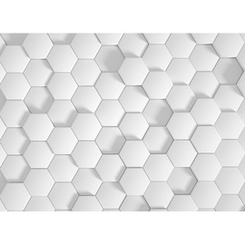 living walls Fototapete Designwalls Honeycomb 1«, glatt, (5 St), weiß 3,50 m x 2,55 m