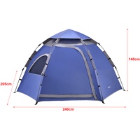 [en.casa] Campingzelt Nybro Pop Up Kuppelzelt 240x205x140cm Blau