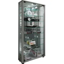 VCM Vitrine Lumo 59 x 18 x 114,8 cm Silber