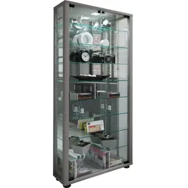 VCM Vitrine Lumo 59 x 18 x 114,8 cm Silber