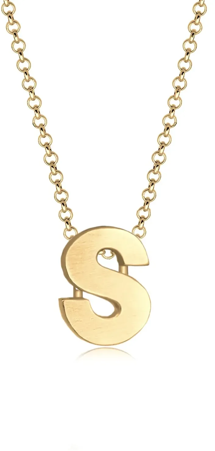 Elli Kette mit Anhänger »Halskette Femme Pendentif Lettre S Initiale - (925/1000) Argent« Elli Gold 45