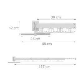 Relaxdays Wandtrockner 1,27 m weiß