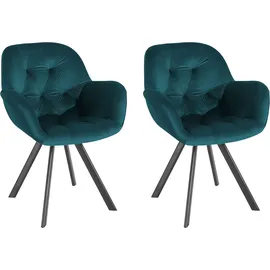 OTTO home Esszimmerstuhl Elli Samtstoff blau 2er Set