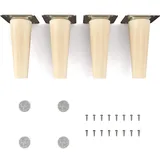 Sossai Möbelfüße aus Naturholz Buche unbehandelt, Clif Round HMF1, 12 cm hoch, rund, gerade Ausführung, für Tische, Vitrinen, Schränke