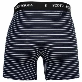 Scotch & Soda Boxershorts Solid Cotton Stretch Grau/Blau L 3er Pack