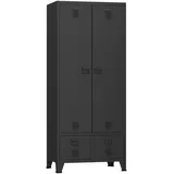 [en.casa] Kleiderschrank Hankasalmi 90 x 180 x 40 cm Schwarz