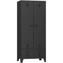 [en.casa] Kleiderschrank Hankasalmi 90 x 180 x 40 cm Schwarz