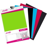 plottiX PremiumFlock Aufbügelfolie 6 St. farbsortiert Flock-Folie 20,0 x 30,0 cm, 6 St.