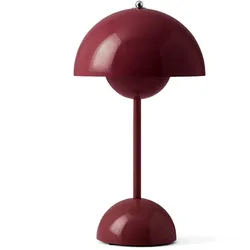 &Tradition - Flowerpot Akku Tischleuchte VP9 mit magnetischem Ladekabel, glänzend, dunkle pflaume