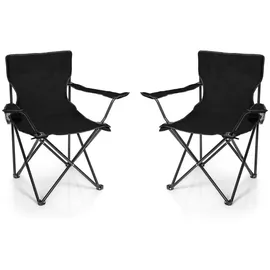 BigDean Campingstuhl Schwarz 2 St.