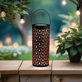 Marrakesch Orient & Mediterran Interior Orientalische Solarlaterne Solar Laterne Deko Outdoor Fava Schwarz
