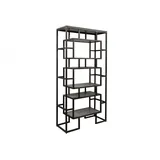 Massivmoebel24 Regal Mango 100x40x202 grau lackiert HEAVY Industry #108