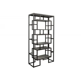 Massivmoebel24 Regal Mango 100x40x202 grau lackiert HEAVY Industry #108
