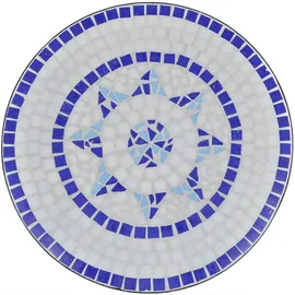 vidaXL Mosaiktisch Ø 60 x 70 cm blau/weiß