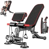 Verstellbare Hantelbank – Utility Hantelbänke für Ganzkörpertraining, zusammenklappbar, flach/schräg/schräg/schräg Übung Mehrzweckbank für Zuhause Fitnessstudio (DZ)