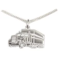 Anhänger LKW Sattelzug Silber 925 mit Panzerkette Sattelschlepper Truck Trucker