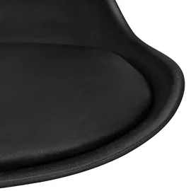 FineBuy Drehsessel Kunstleder 46 x 88 x 46 cm Schwarz mit Kissen