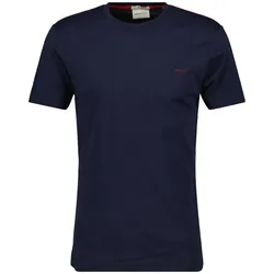 GANT Herren T-Shirt - CONTRAST LOGO, Rundhals, kurzarm, Baumwolle, Logo-Stickerei Blau 2XL