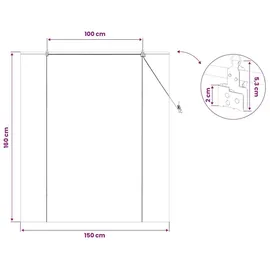 vidaXL Rollo Natur 150 x 160 cm Bambus/braun