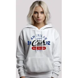 Kapuzenpullover F4NT4STIC "Johnny Cash Music Walk the Line", Damen, Gr. M, weiß, Obermaterial: 65% Baumwolle, 35% Polyester, casual, relaxed fit, Langarm, Pullover, Premium Qualität, Band, Logo