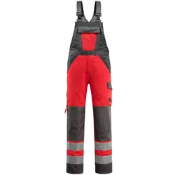 Warnschutz Latzhose "GOSFORD" Safe Light - 90C62 - rot/dunkelanthrazit