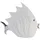 Casablanca modernes Design Deko Fisch in Stein-Optik, 29 x 26 cm, weiß/silber