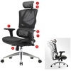 Bürostuhl MCW-J89, Schreibtischstuhl ergonomisch, Lordosenstütze hohe Rückenlehne 3D-Armlehnen Mesh schwarz