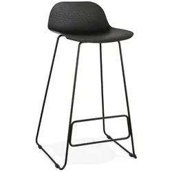 Barhocker Polypropylen-Metall | 76 cm | Zeitlos Rückenlehne Bistro | Schwarz | 120 kg | Kadima Design
