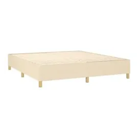 vidaXL Boxspringbett mit Matratze & LED Creme 160x200 cm Stoff