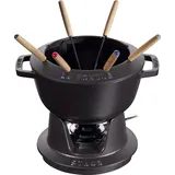 Staub Fondue Set mit 6 Gabeln, Gusseisen, 20 cm, Schwarz