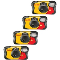 Kodak Fun Saver Einwegkamera mit Blitz, 35 mm, Einwegkamera mit Blitz, 27 Belichtungen, 4er-Pack