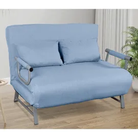 VCM Mid.you Schlafsofa Blau, Metall, Textil, 2-Sitzer, Füllung: Schaumstoff, 127x95x78 cm,