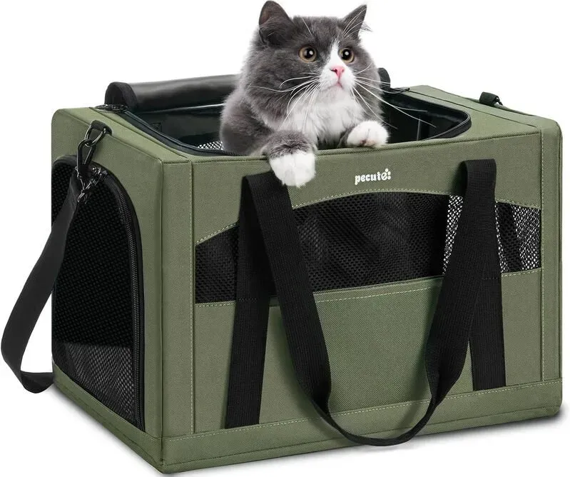 Pecute Serie mit integriertem Rahmen - Handtasche für den Alltag mit Tierfach - armeegrün