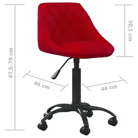 vidaXL Bürostuhl Samt Weinrot