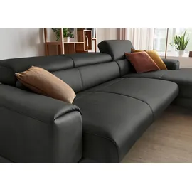 W.Schillig Eckcouch Leder 3-Sitzer Grau