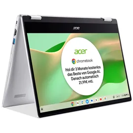 Acer Chromebook Spin 314 (CP314-1HN-C02L) Laptop, 14" FHD Touch-Display, Intel Celeron N4500, 4 GB RAM, 64 GB eMMC, Intel UHD Graphics, Google ChromeOS, QWERTZ-Keyboard, Silber